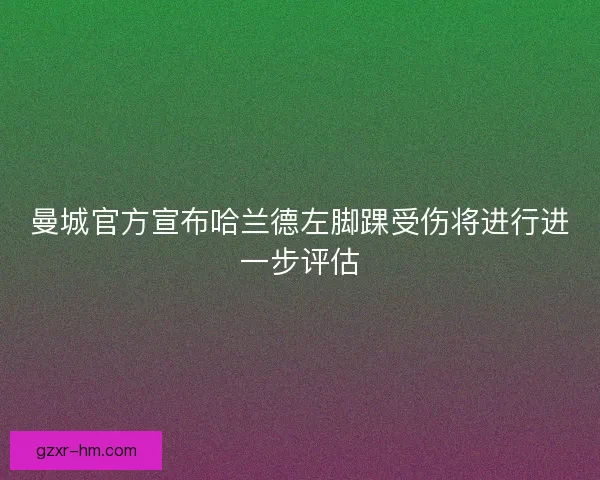 曼城官方宣布哈兰德左脚踝受伤将进行进一步评估